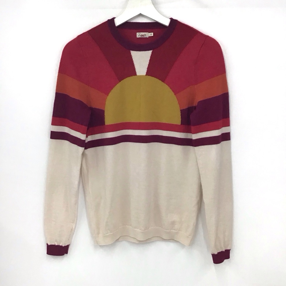 Faherty Sunray 100% Merino Wool Crewneck Sweater Horizon Sunset S READ